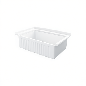 Fregadero de cocina rectangular de cerámica blanca estilo rústico con delantal frontal, de 30 pulgadas, acabado mate, fácil de limpiar - Product Image 1