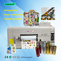Imprimante numérique UV DTF A3 pour impression à chaud dorée, autocollant de transfert UV DTF couleur or argent avec laminateur intégré