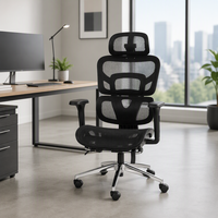 Chaise de bureau ergonomique inclinable de haute qualité pour fabricants, chaise de bureau à dossier haut avec accoudoirs réglables
