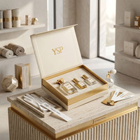 Boîte magnétique personnalisable avec logo en relief 3D, conteneur rigide premium avec insert à fentes pour coffret de soins de la peau en gros