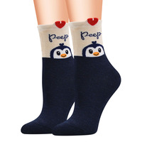 Vente chaude dames 3D dessin animé Animal conçu chaussettes femmes mi-mollet doux mignon coton mode drôle chaussettes