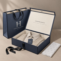 Ensemble de boîtes cadeaux pour vêtements avec fermeture magnétique pliable personnalisée, emballage en papier de luxe pour vêtements, Lionwrapack