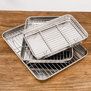 Set di Teglie e Griglie Multifunzione RRR in Acciaio Inox Ecologico, Piccole Teglie Argento per Pane e Barbecue - Product Image 1