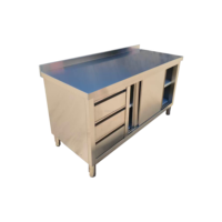 Armoire en acier inoxydable de qualité commerciale avec trois tiroirs pour l'organisation et la préparation des aliments dans les cuisines professionnelles