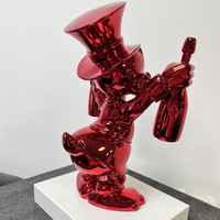 Sculpture d'art personnalisée en résine, sculpture d'animal, sculpture de canard, modèle Donald Duck, galerie d'art moderne, couleur personnalisée, peinte à la main, légère
