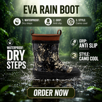 Bottes de pluie en néoprène camouflage pour enfants, écologiques, de haute qualité, imperméables, doublure douce, chaussures en caoutchouc pour les aventures en plein air