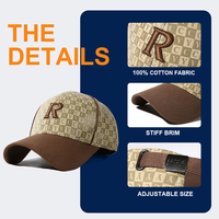 Gorra de Béisbol de Sarga de 6 Paneles con Patrón de Letras Bordadas Personalizadas, de Algodón Lavado, Unisex, Ajustable, con Hebilla Plateada de Cobre