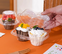 Boîte d'emballage pour cupcakes, transparente, individuelle, lot de 2, petite boîte blister pour desserts et mousses, pour emballage de muffins