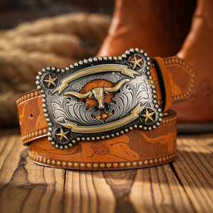 Cinturón de cuero de PU de estilo occidental con hebilla en forma de cabeza de toro tendencia Punk Retro para hombres jóvenes cinturón de vaquero inspirado en mezclilla tira de remache - Product Image 3