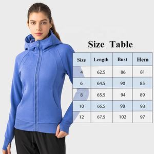 Vente chaude veste pour femmes légère fermeture à glissière complète à capuche coupe-vent respirant séchage rapide coton Fitness vêtements imprimer - Product Image 5
