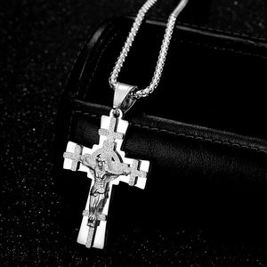 Stainless Steel <b>Cross</b> Pendant Necklace Unisex Gift Jewelry Geometric Design XG005 - Product Image 3