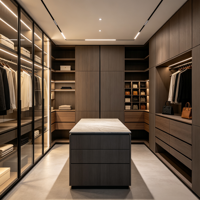 Système de dressing moderne sur mesure HNSJ, design autoportant en bois en forme de U, multifonctionnel, écologique, mobilier de chambre d'hôtel