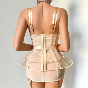 Chuangerm en stock Nouveauté 2026 Lingerie corset française en satin de luxe exquise pour femme, avec rembourrage, armatures et effet amincissant sur la taille - Product Image 4