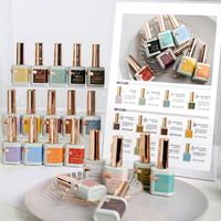 Kit de Gel Multifonctionnel Professionnel Ouboli à Base d'Eau, Vernis à Ongles Longue Durée et Fixateur, Couche de Base et de Finition LED, Facilement Dissolvable