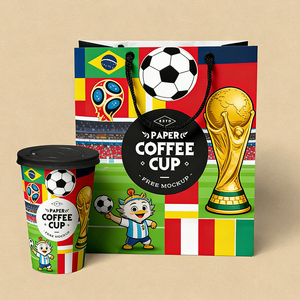 Gobelets en papier personnalisés certifiés écologiques – Achat centralisé pour gobelets et sacs, idéal pour les fêtes sur le thème du sport - Product Image 1