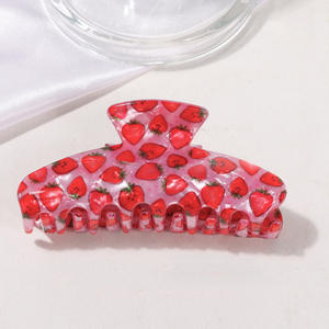 Pinza de Pelo de Plástico con Diseño de Frutas, Accesorios para el Cabello, Pinza de Acrílico para Cabello Grueso, Venta al Por Mayor - Product Image 5