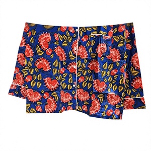 Ensemble pyjama en coton 100% à imprimé floral, manches courtes, vêtements de nuit tissés, vêtements de détente, cadeau pour elle - Product Image 4