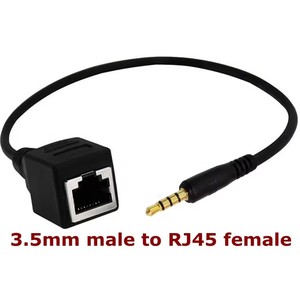 Cable <span class=keywords><strong>adaptador</strong></span> de audio TRS de 0.2m con conector <span class=keywords><strong>macho</strong></span> y hembra de 3.5mm <span class=keywords><strong>a</strong></span> conector hembra RJ45 para Ethernet, utilizado en la computadora. - Product Image 4