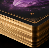 Jeu de cartes Oracle Tarot en papier d'art avec estampage à chaud personnalisé, livret journal, bordure couleur estampée à chaud, cartes Oracle Crystal Realm avec velours