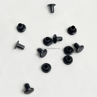 Remaches de doble tapa, sujetador de níquel negro, postes sólidos a presión rápidos, remache de Metal para portapapeles, carpeta de archivos, Clip de tablero de alambre plano