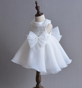 Vestido de <span class=keywords><strong>bautizo</strong></span> de organza sin mangas <span class=keywords><strong>para</strong></span> niña, vestido de <span class=keywords><strong>bautizo</strong></span> de encaje blanco con diadema y zapatos - Product Image 2