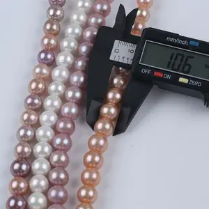 10-12mm vente en gros de haute qualité lustre lâche perle d'eau douce brin Edison perle ronde