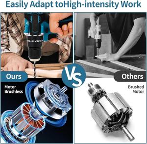 مثقاب طرق لاسلكي 21 فولت بمحرك بفرشاة من OEM، مفك براغي كهربائي لاسلكي متغير السرعة للاستخدام المنزلي بدون مفتاح، يعمل بالليثيوم - Product Image 3