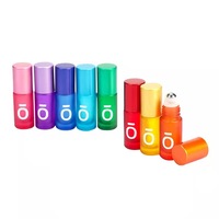 Huile essentielle Unique écologique de 3ml, 5ml, 8ml, 10ml, 15ml, bouteille en verre, bouteille à rouleau de dégradé de couleur pour rouleau de parfum