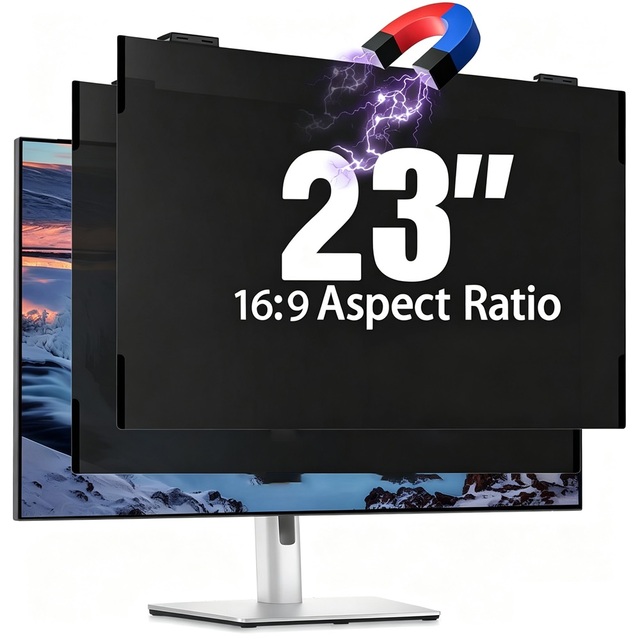 23 Inch Magnetic Privacy Screen Fliter for Computer Monitor 16:9 Aspect Ratio, Hanging Removable Screen Protector Film