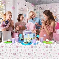 Nappe jetable d'anniversaire fête flocon de neige couverture de table en plastique nappe pour fournitures de fête nappe