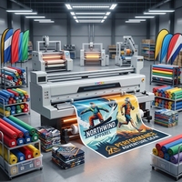 Impresora de inyección de tinta automática HYCAN 2.1m All-in-One de 4 cabezales CMYK 2400 DPI I3200, nueva, para impresión directa en textiles flexibles, satén, banderas y tela.