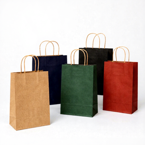Custom Printed Kraft <b>Paper</b> Shopping Bags Retail Takeaway Carrier Bags With Logo Flat Handle <b>Biodegradable</b> Packaging - Product Image 3