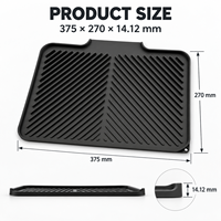 Tapis de séchage compact en silicone côtelé antidérapant et flexible avec trou de suspension pour évier de cuisine, personnalisable OEM