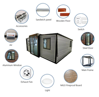 Petite maison moderne et extensible de 3 chambres à coucher-Maisons préfabriquées en conteneur pliable Cabines modulaires portables de 40 pieds avec salle de bain