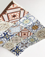 Autocollants carrés pierre de marbre à jet d'encre, carreaux muraux, de Style marocain, mosaïque d'art, pour bricolage, 12yards