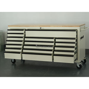 Banco da Lavoro Mobile con 72 Pollici di Altezza, 9 Cassetti, Cassetta Portautensili in Metallo Resistente con Piano in Legno, Armadio Portatile per Attrezzi - Product Image 6