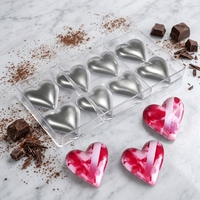 AK vente en gros 8 coeurs PC Polycarbonate moule à chocolat en plastique chocolat sucré moules plateau bonbons pâtisserie moules pour la Saint-Valentin
