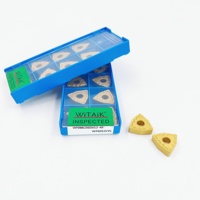Insertos de carburo de tungsteno de torneado amarillo de ROTURA DE VIRUTA de alta resistencia al desgaste para piezas de acero WP6015JYS