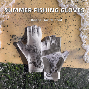 High Quality DUNYAO Custom Spandex Unisex Fishing Gloves All Seasons Waterproof Breathable Outdoor Use UV Protection Cut - Product Image 2