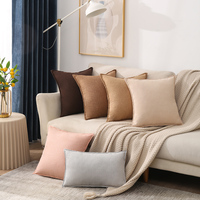 Offre Spéciale personnalisé confortable couleur unie velours côtelé coussin respirant Simple maison chaise jeter oreiller Style moderne pour salon