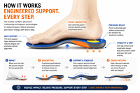Semelles orthopédiques robustes pour hommes, soutien de la voûte plantaire, talon en gel, mousse PU, soutien en TPU pour bottes de travail