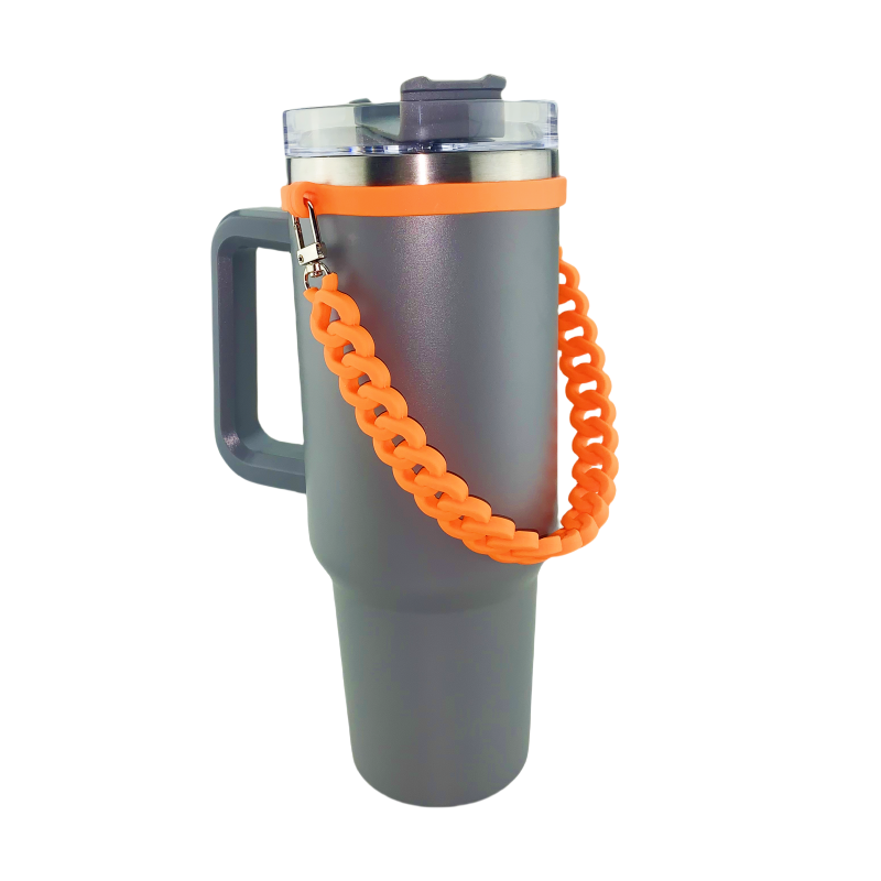 Reusable Portable Soft Silicone Cup Water Bottle Holder Handle Sling Lanyard Carrier Elastic Colored Strap Cup Accessories