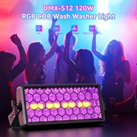 120W Disco Party Stage Strobe Retro Light 4X30W Golden COB LED + 36 Auxiliaire RGB DMX512 Contrôle Strobe Wall Washer Lighting