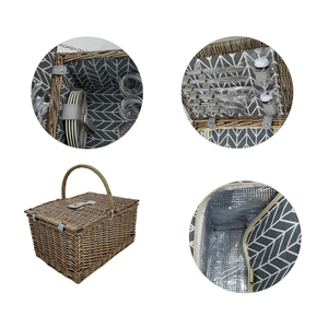 JY nuovo Design in vimini tessuto a mano cestino da Picnic portatile cesto portaoggetti per Picnic all'aperto - Product Image 2