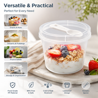 Contenants carrés en plastique transparent pour desserts avec cuillère, boîte transparente pour gâteaux, mousses, yaourts, glaces et emballages alimentaires