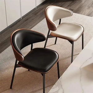 Chaise de salle <span class=keywords><strong>à</strong></span> manger moderne en métal avec revêtement en cuir durable pour la maison, le bureau, la cuisine, le restaurant, la villa, l'hôtel - Product Image 3