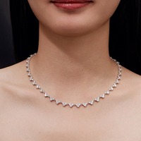 Collier tennis en argent sterling 925 plaqué or pour femme, entièrement serti de moissanite, fabrication de bijoux personnalisés pour mariage et fête, OEM/ODM