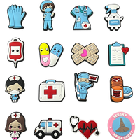 Nouveau Style médical PVC broche chaussure breloques mignon dessin animé Position supérieure décoration en caoutchouc souple infirmière accessoires
