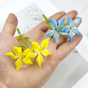 Guirlande de fleurs artificielles de gardénia, bouquet en plastique de 7 cm, pour accessoires de photographie de mariage, décorations pour la maison - Product Image 2