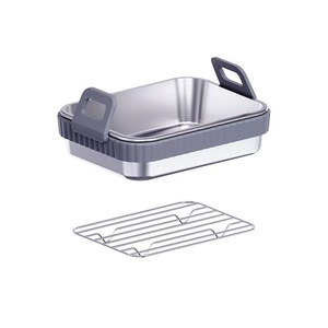 Best-Selling <b>Air</b> <b>Fryer</b> <b>Baking</b> <b>Tray</b> & Mat with <b>Silicone</b> Handles Rectangular Shape for Home Use - Product Image 6